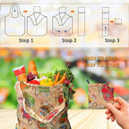 Foldable Reusable Grocery Bags, 4 Pack Large Shopping Tote Bags, Durable & Machine Washable Lightweight Totes for Travel, Groceries & Daily Essentials