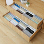 Qozary 4 Pack Drawer Organizers for Clothing, 8 Grids Foldable Closet Organizers and Storage Bins for Bedroom, Dresser Organizer Boxes for Thin T-shirts, Tank Tops