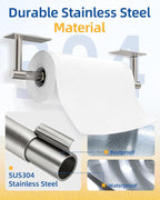 RUACQ Paper Towel Holder Under Cabinet, One Hand Tearing Paper Towel Holder with Damping Effect, Wall Mount & Adhesive Stainless Steel Paper Roll Holder for Kitchen Bathroom (Brushed Nickel)