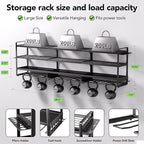 Power Tool Organizer Wall Mount with Charging Station – 12 Drill Holder Rack with 8-Outlet Power Strip, Heavy Duty Garage Battery Charging Station, Tool Storage Rack for DeWalt, Milwaukee