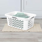 Sterilite Laundry Basket, Plastic Clothes Hamper, Large Rectangle Bin with Comfort Grip Handles and Reinforced Rim, 2 Bushel Capacity, White, 24 Pack
