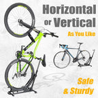 BIKE HAND Upright Bike Stand - Premium Quality Vertical & Horizontal Adjustable Bicycle Floor Parking Rack - for Storing MTB Road Bikes - up to 29” Wheel Size - Seatpost Stabilizer Ver. 1-1 Bike