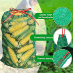 SATINIOR 120 Pcs Large Mesh Storage Produce Bags 21'' x 32'' Mesh Onion Bags 50 Lbs Reusable Vegetable Storage with Drawstring Potato Sacks for Onion Potato Citrus Fruit Produce Firewood (Green)
