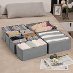 Criusia Drawer Organizer Clothes,16 Pack Underwear Drawer Organizers, Foldable Closet Organizers and Storage Dresser Drawer Dividers Clothing Organizer for Clothes, Socks, Scarves, Bra, Ties (Grey)