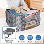 Direct 100L, 6 Pack, Storage Containers, Large Clothes Storage Bins Foldable Organization and Storage Bags with Reinforced Handle, Clear Window for Bedding, Blankets, Clothing, Grey
