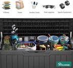 YITAHOME 80 Gallon Resin Deck Box, Weather Resistant Outdoor Storage Box, Lockable Indoor Outdoor Storage for Supplies and Essentials, Dark Gray