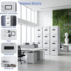 SUXXAN 4 Drawer File Cabinet, Metal Vertical File Storage Cabinet with Lock, Office Home Steel File Cabinet for A4 Letter/Legal Size, Assembly Required