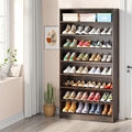 Tribesigns Tall Shoe Cabinet, 9 Tiers 40-45 Pairs Heavy Duty Wood Freestanding Shoe Storage Cabinet, 70.8'' Tall Shoe Cabinet with Open Storage for Entryway (1, Rustic Brown)