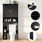 GAOMON Over The Toilet Storage Cabinet, Bathroom Shelf Organizer with Anti-Tip Device Small Freestanding Space Saver with Adjustable Shelf