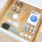 28 PCS Clear Plastic Drawer Organizers Set, 4 Size Desk Drawer Organizer Trays for Makeup, Jewelry, Kitchen Utensils, Gadgets and Office Accessories