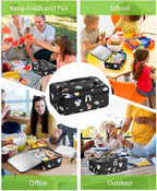 Small Lunch Box Insulated Lunch Bag for Women Men, Bento Kids Lunch Box, Compact Portable Thermal Meal Cooler Bags with Buckle Handle for Work & School, Spaceman 5L