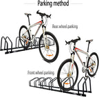 XINYI Bike Rack Floor, Bike Stand Garage, Indoor/Outdoor Bike Rack Garage,22-28" Wheel Stand, Max. Tire Width 2.1", Front/back Bike Stand For Mountain, Road and Kids Bikes for 6 Bikes