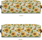 Narrow Storage Basket Decorative Fabric Storage Bin for Organizing Towels Toilet Paper Basket Long Tidy Storage Bin for Bedroom Bathroom Small Items, Sunflower Butterfly Letter Print