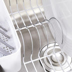 Sweet Home Collection 2 Piece Dish Drying Rack Set Drainer with Utensil Holder Simple Easy to Use Fits in Most Sinks, 14.5" x 13" x 5.25", White (Pack of 12)