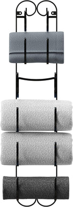 Deco Brothers 6-Tier Towel Rack, Wall Mounted Towel Holder, Bronze