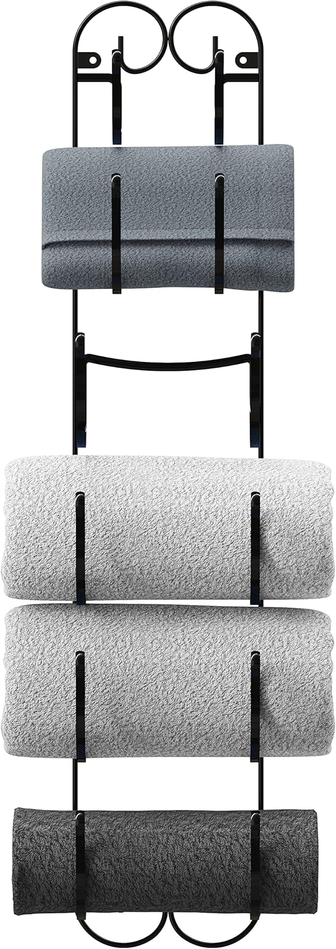 Deco Brothers 6-Tier Towel Rack, Wall Mounted Towel Holder, Bronze