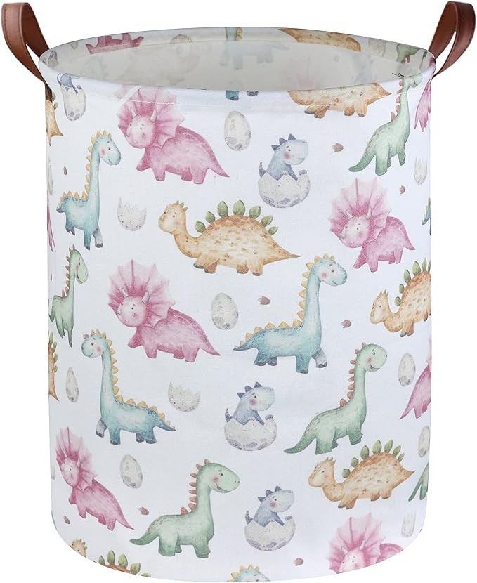 ESSME Kids Dinosaur Laundry Basket,Dinosaur Laundry Hamper for Boys Room Decor,Baby hamper,Nursery Hamper,Cute Basket.(Cute Dinosaur)