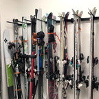StoreYourBoard Solitude Ski Storage Rack, Wall Mount Organizer with Shelf option, Holds 10 Pairs of Skis, Heavy Duty Supports 300 lbs