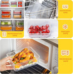 52 PCS Food Storage Containers with Lids Airtight (26 Lids & 26 Containers)- Reusable Plastic Leakproof Meal-Prep Container for Kitchen Storage Organization Microwave/Dishwasher Safe with Labels & Pen