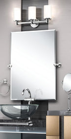 Gatco 4686 Channel Glass Shelf, Chrome/Wall Mounted 20.13" X 5.25" Tempered/Floating Rectangle Glass Shelf for Bathroom