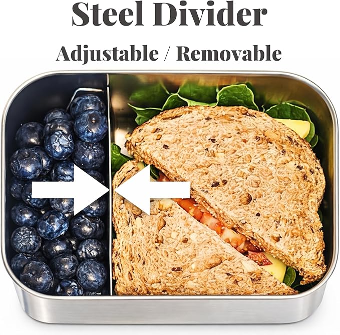 Leak Proof Stainless Steel Lunch Box Containers, 27 OZ , Stainless Steel Bento Box , Metal Lunch Box, Sandwich & Snack Containers , SIlicone Lids , Korean Style,Small Vanilla ( 1 x 27oz + 2 x 6.5 OZ )