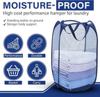 DecorRack 1 Pack Mesh Pop Up Laundry Hamper, Lightweight Foldable Clothes Basket with Easy Carry Handles, Durable Mesh Design for Air Circulation and Simple Storage, Navy (1 Pack)