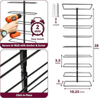 Sorbus Wall Mount Wine Rack – Holds 9 Bottles – Black Metal Wine Bottle Holder for Wall, Modern Wine Rack for Home Bar, Kitchen
