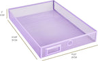 Annova Desk Organizer Wire Mesh 3 Tier Sliding Drawers Paper Sorter/Multifunctional/Premium Solid Construction for Letters, Documents, Mail, Files, Paper, Kids' Art Supplies (Light Pink)