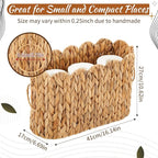Wicker Toilet Paper Storage Basket Large Scallop Edge Water Hyacinth Narrow Wicker Baskets for Toilet Paper up to 9 Mega Rolls for Bathroom Accessories Organizer Storage