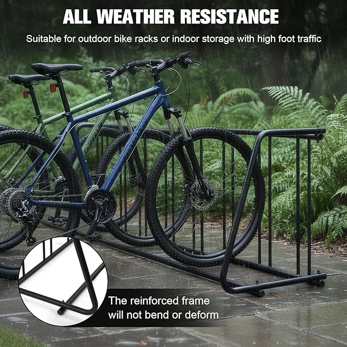 Commercial Floor Bike Rack Stand Dual Sided Outdoor Parking Rack 10 Holders Capacity Bike Storage Holder Fits 12-29in Tires for Front Yards Stores Schools Storefronts Workplace