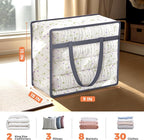 Budding Joy 6 Pack Clear Zippered Storage Bags for Clothes,40L Closet Organizers and Storage Containers Vinyl Moving Bag for Bedding, Linen, Blankets, Comforters, Clothing & Toys, Grey