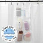 S&T INC. Shower Organizer, Shower Caddy or Bathroom Organizer with Quick Drying Mesh, 7 Pockets to Hold Shampoo, Soap, Loofah, and Cruise Ship Essentials, 14 Inch by 30 Inch, White, 1 Pack