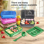 Bento Box Adult Lunch Box Kids,Lunch Containers for Adults/Kids/Toddler,5 Compartments Bento Lunch Box with Sauce Vontainers,Microwave & Dishwasher & Freezer Safe,BPA-Free (Emerald green)