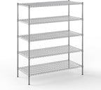 24" Deep x 54" Wide x 64" Height Wire Shelving Kit | 5-Tier | NSF Commercial Storage Rack Unit