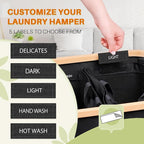 Laundry Hamper with Lid, 160L Dirty Clothes Hamper for Laundry Basket 3 Section, Extra Large Laundry Sorter Hamper 3 Compartment with Removable Inner Bags & Labels, Black