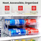 Expandable Soda Can Dispenser For Fridge - 2-Pack - Clear Transparent Soda Can Organizer For Refrigerator, Kitchen, and Pantry Storage Organizer for Cans, Beverage Bottle, Canned Food & Bottles