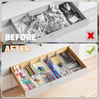Yieach 12 Pack Clear Expandable Deep Drawer Separators From 15 to 21'' - 3.2 Inch Tall Acrylic Drawer Dividers for Clothes,Dresser Drawer Dividers for Dresser,Baby Nursery,Clothing,Sock or Underwear