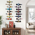 Wine Rack Wall Mounted: 16 Bottles Wine Bottle Holder Hanging Bar Liquor Storage Organizer of Cabinet Kitchen - Designed for SpaceSaver (16 Bottles)