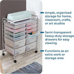 Honey-Can-Do Rolling Storage Cart and Organizer with 12 Plastic Drawers