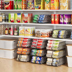 3 Pack Can Storage Organizer For Pantry,Stackble Widen Can Holder Rack With 3 Adjustable Dividers, Can Dispensers For Soup Soda Canned Food Water Bottle, Pop Drink Organizers for Cabinet Shelf
