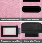 BALEINE File Organizer Box with Lid, Collapsible File Folder Organizer with Plastic Slide, Hanging File Folder Box for Office Document Storage (1 Pack, Pink, S)