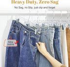 HOUSE DAY Clear Skirt Hangers with Clips, Non-Slip Pants Hangers for Closet, Clip Hanger for Pant, Skirts, Shorts, 14'' Clear Plastic Hanger, Pack of 25