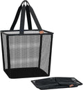 STORAGE MANIAC Collapsible Laundry Basket, 16.9 Gal. Large Pop-up Laundry Hamper with Long Carry Handles, Space-Saving Foldable Clothes Hamper with Bottom Elastic Band, Travel Laundry Bags, Mesh Black