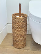 KOUBOO 3 Rolls La Jolla Hand Woven Rattan Toilet Roll Stand, Honey Brown, 17.145 x 17.145 x 52.07 cm