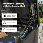 DRATO 180 Gallon Outdoor Storage Box, Large Waterproof Deck Box, Lockable Resin Storage Container with Reinforced Support for Patio Cushions, Garden Tools, UV-Resistant Outdoor Chest（Black，180 Gallon）