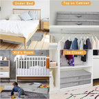 punemi Under Bed Storage Containers, 3 Pcs Large Blanket Clothes Storage Bag, Long Flat Firm Sides Underbed Organization And Storage w/ 3 Handles & Lid For Comforter Toy Closet, 31.1*15.7*6 inch Tall