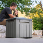 LIFETIME Outdoor Storage Cube Deck Box for Package Delivery, Patio Furniture Cushions, Garden Tools, Pool Accessories, 25 Gallon