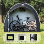 Happy Travel Bike Storage Tent Shed, Outdoor Waterproof Bicycle Covers Shelter with Window for 2/3/4/6/8 Bikes,Oversized Outside Portable Sheds for Lawn Mower,Garden Tools