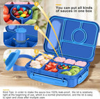 Bento Box Adult Lunch Box Kids,Lunch Containers for Adults/Kids/Toddler,5 Compartments Bento Lunch Box with Sauce Vontainers,Microwave & Dishwasher & Freezer Safe,BPA-Free (Navy)