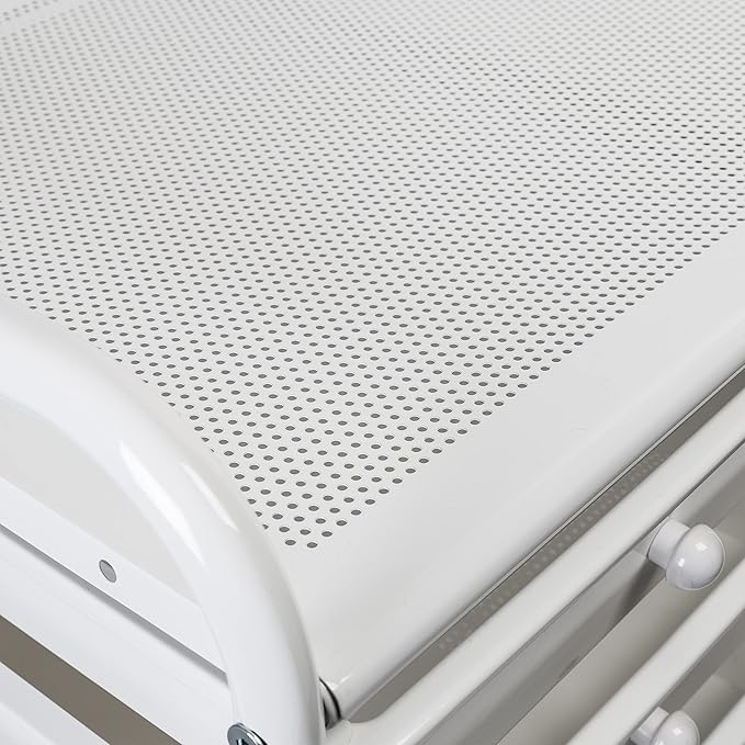Honey-Can-Do 15-Drawer Metal Rolling Storage Cart, White Steel Multi-Purpose Organizer with Wheels, Heavy Duty Mobile Utility Trolley for Home Office, School, and Craft Supplies